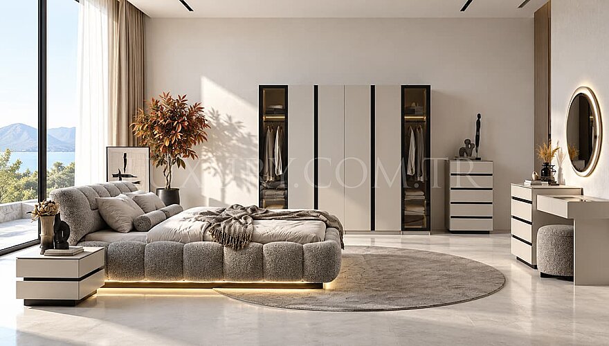 Nerelle Siyah Detaylı Yatak Odası - 1162