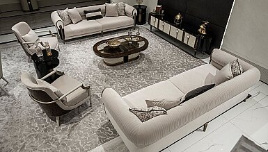 Nerion Krem Ceviz Modern Koltuk Takımı - 525
