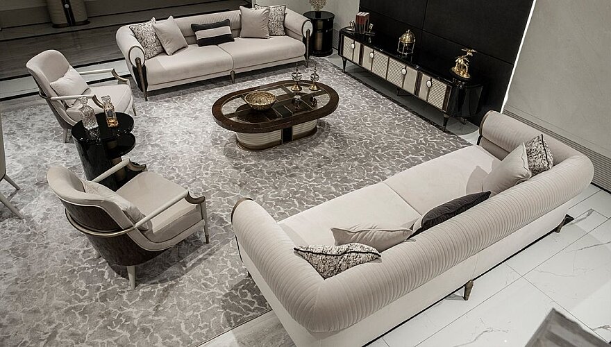 Nerion Krem Ceviz Modern Koltuk Takımı - 525