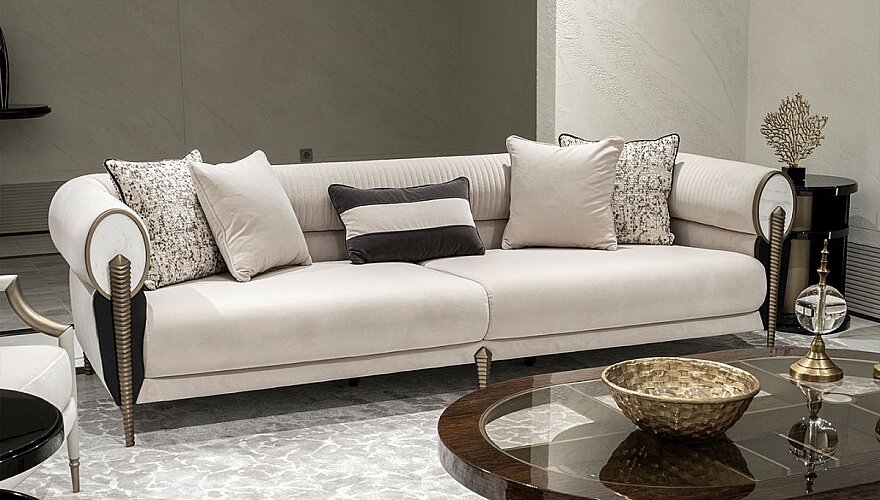 Nerion Krem Ceviz Modern Koltuk Takımı - 2