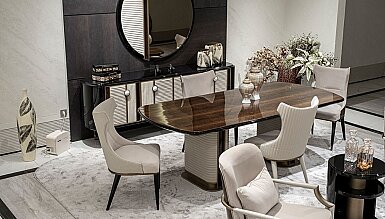 Nerion Parlak Ceviz Modern Yemek Odası - 525