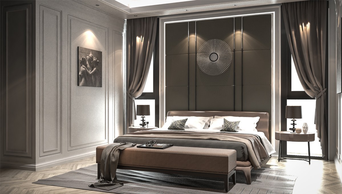 2023 Lüks Elegant Otel Odası Dekorasyonu