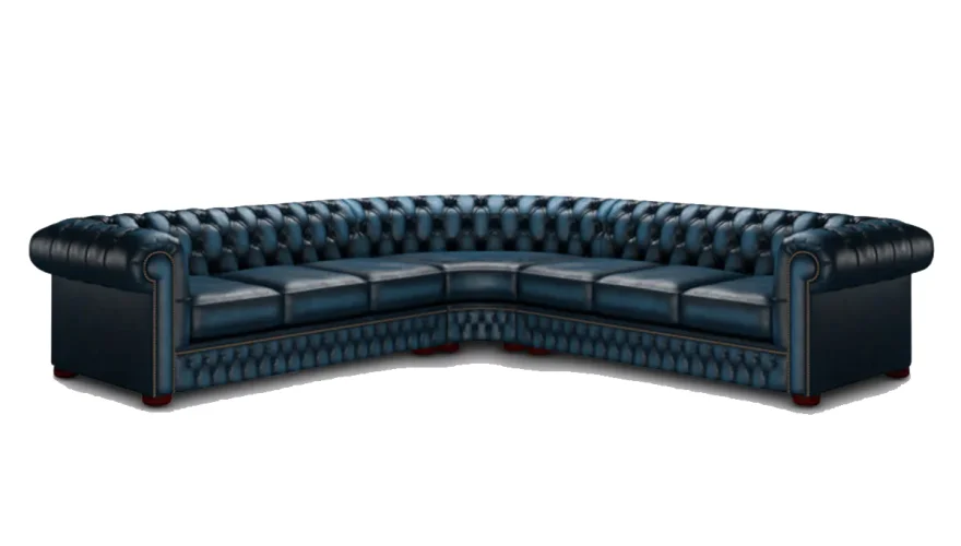 Nirva Mavi Chester Köşe Koltuk - 1