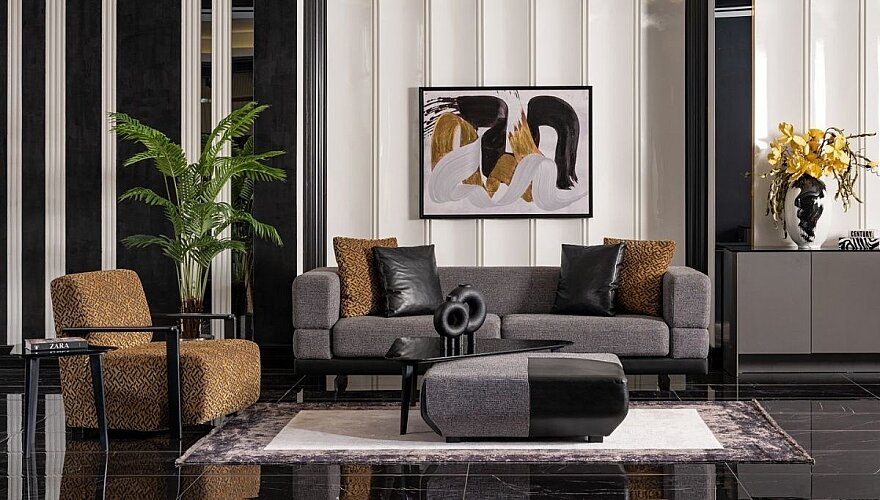Noren Antrasit Gri Modern Oturma Odası - 2