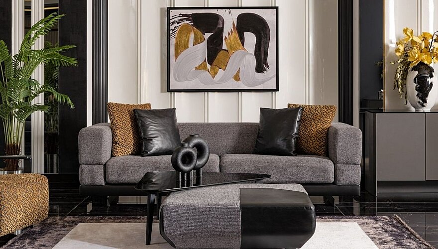 Noren Antrasit Gri Modern Oturma Odası - 4