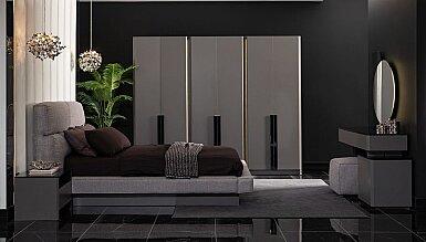 Noren Antrasit Gri Modern Yatak Odası - 1182