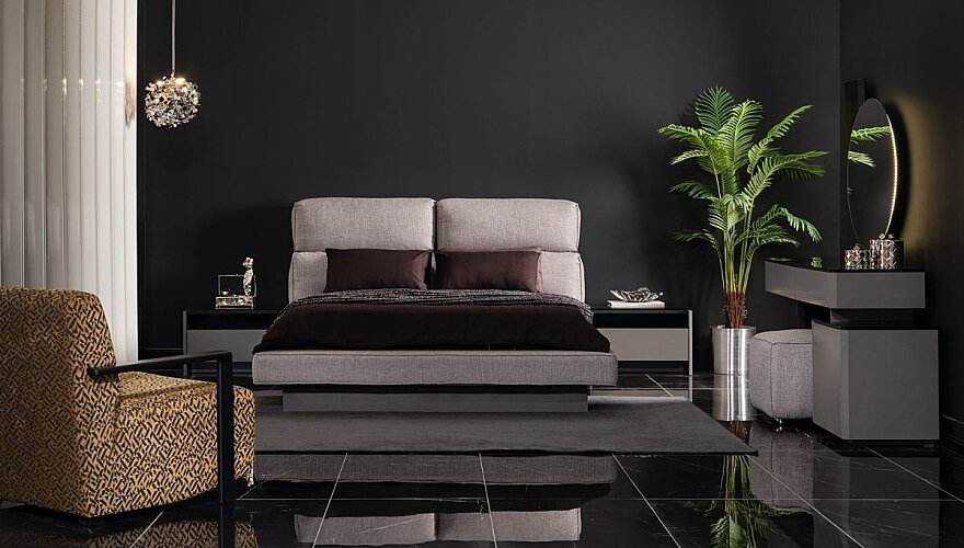 Noren Antrasit Gri Modern Yatak Odası - 3