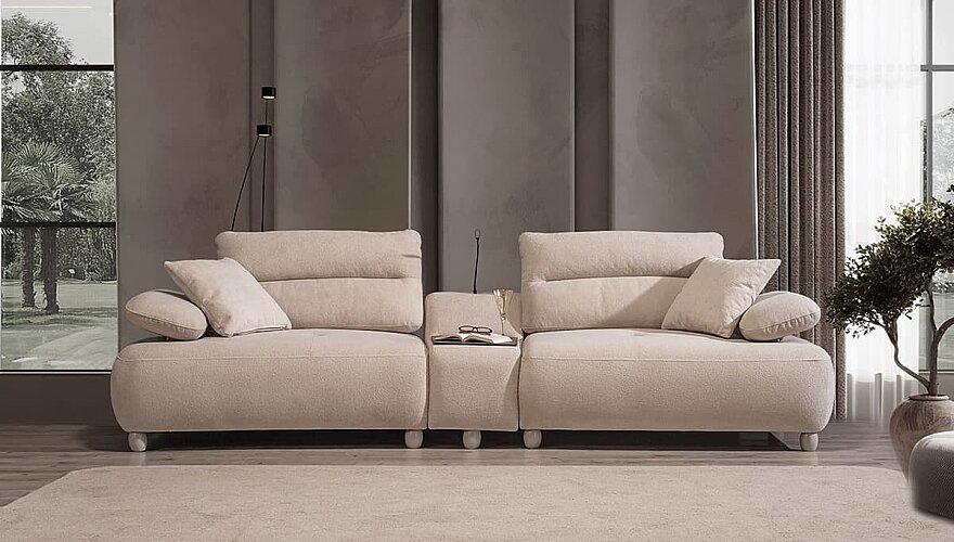 Norvella Bej Modern Koltuk Takımı - 3