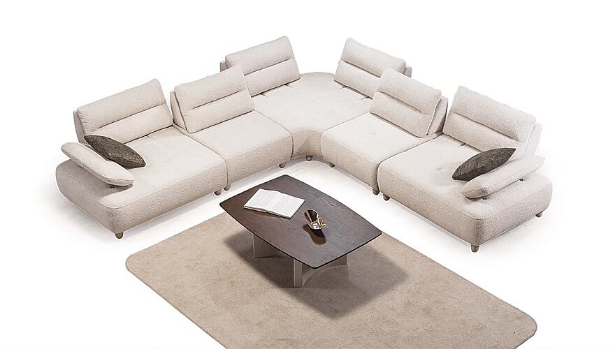 Norvella Bej Modern Köşe Koltuk Takımı - 4