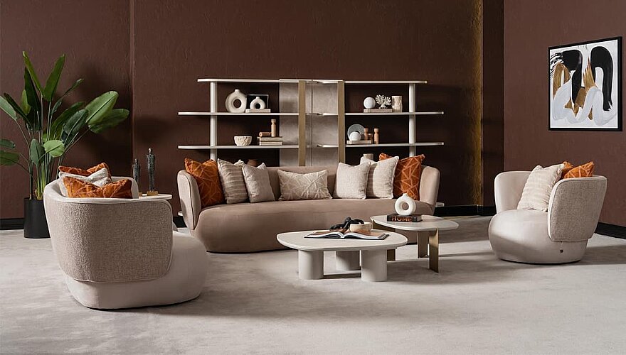 Novello Oval Detaylı Koltuk Takımı - 3