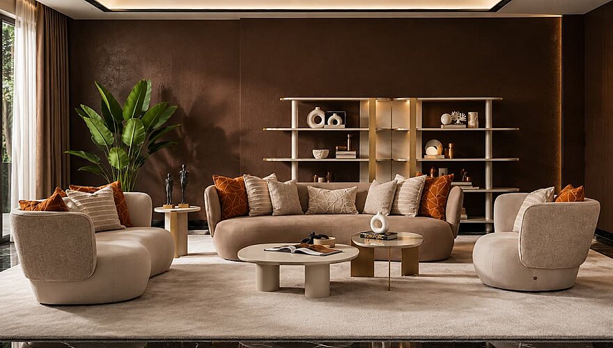 Novello Oval Detaylı Koltuk Takımı - 1182