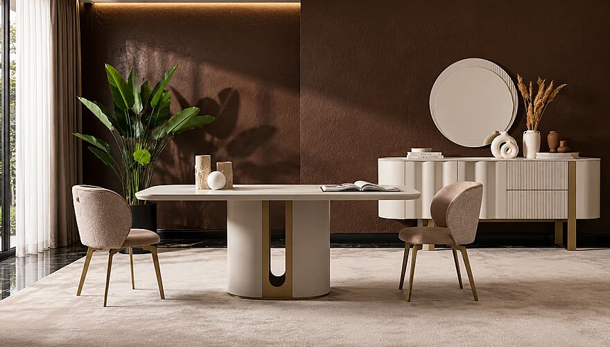 Novello Oval Detaylı Yemek Odası - 1182