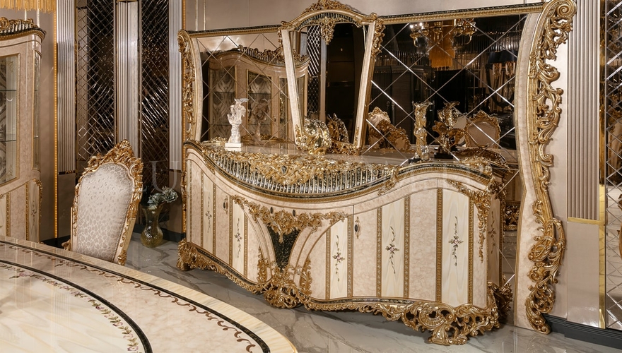 Ofelya Krem Classic Dining Room - 13