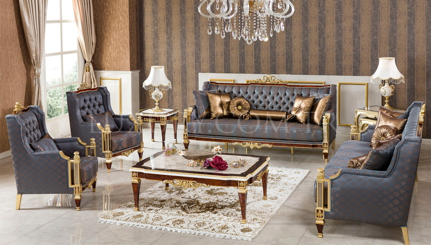 Osetya Gold Varaklı Classic Living Roomı - 1128
