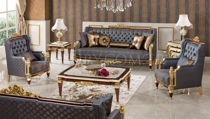 Osetya Gold Varaklı Classic Living Roomı - 2