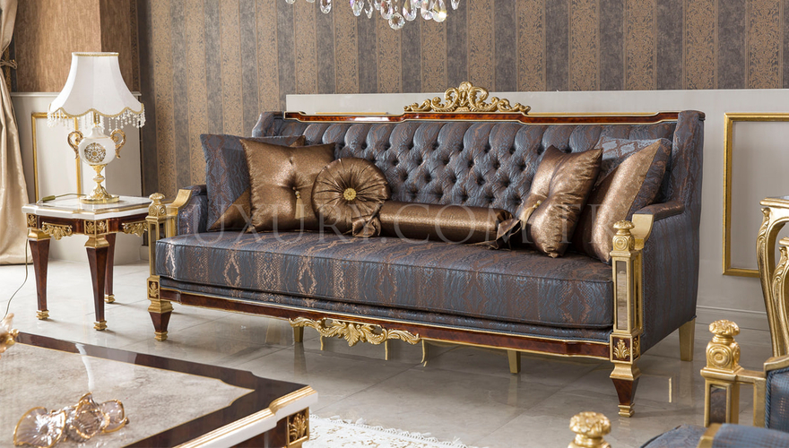Osetya Gold Varaklı Classic Living Roomı - 8