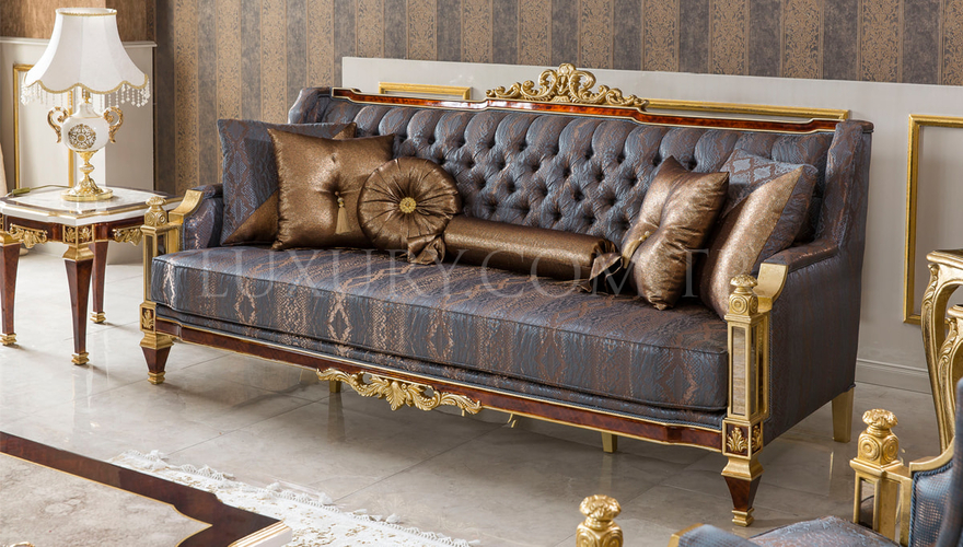 Osetya Gold Varaklı Classic Living Roomı - 10