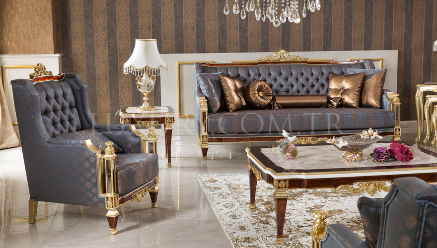 Osetya Gold Varaklı Classic Living Roomı - 3