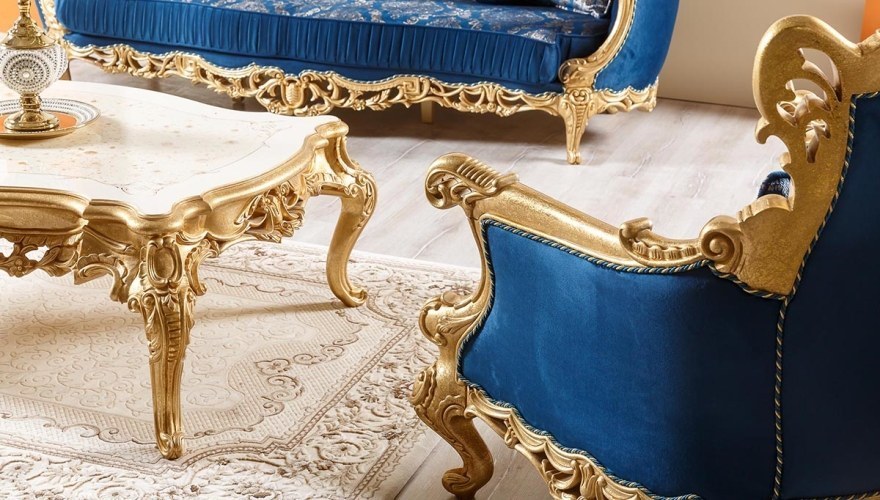 Padişah Altın Varaklı Koltuk Takımı - 4