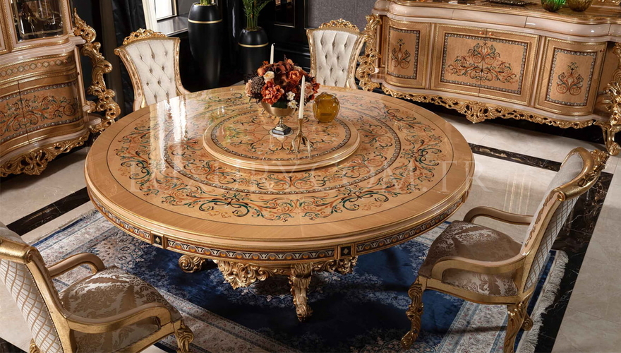 Panamera Krem Classic Dining Room - 10