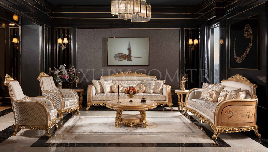 Panamera Krem Classic Living Room - 1128