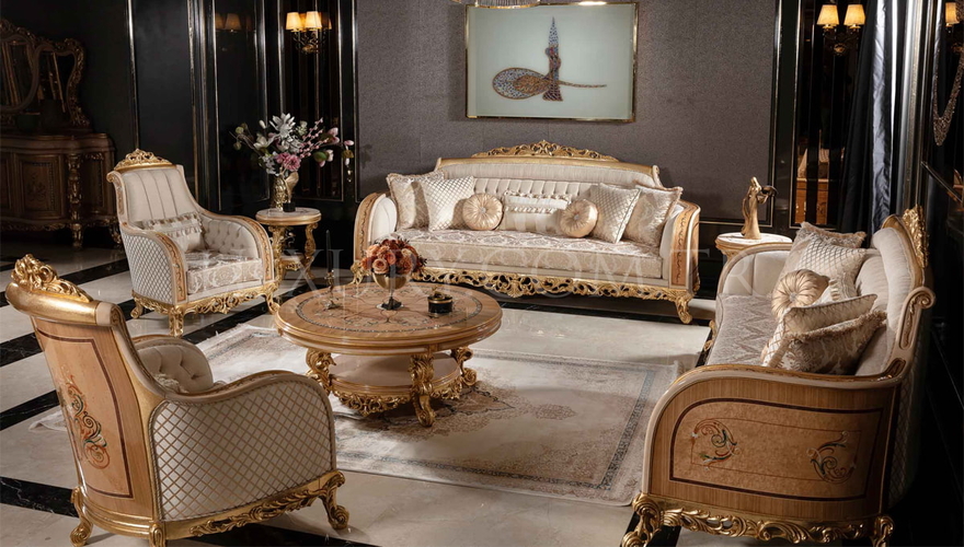 Panamera Krem Classic Living Room - 16