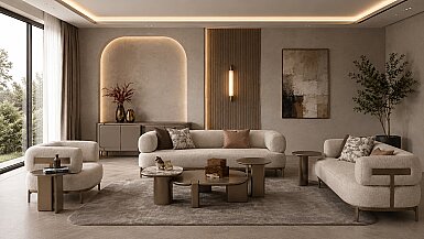 Pera Bej Modern Koltuk Takımı - 1182