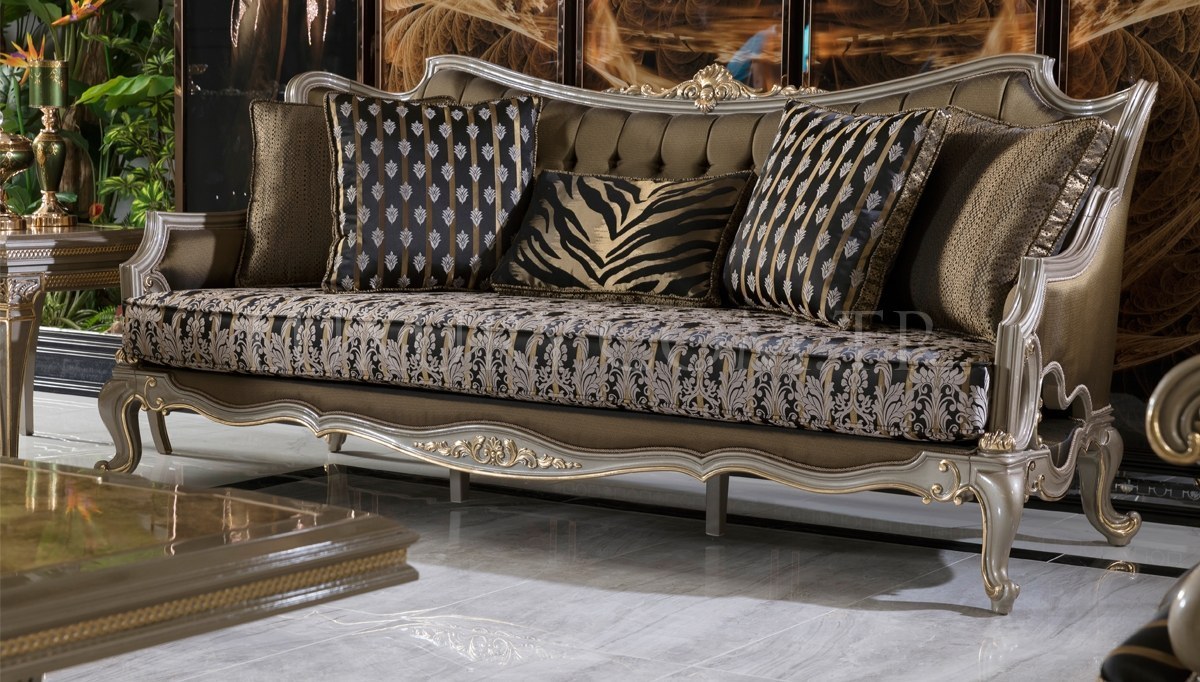 Petrona Gold Sofa Set - 3