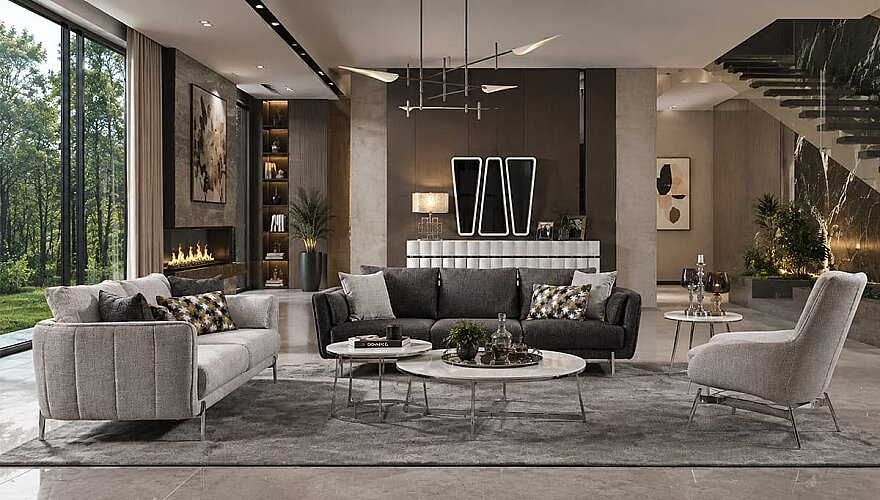 Rosella Metal Detaylı Koltuk Takımı - 1