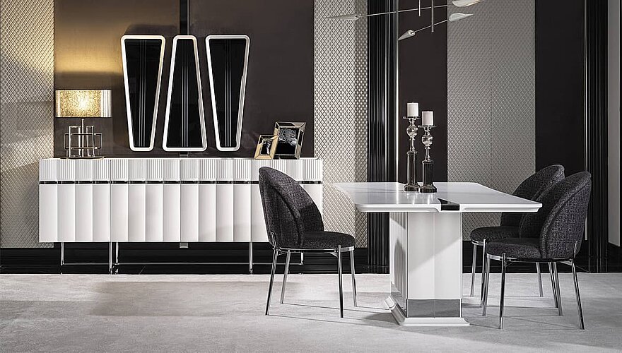 Rosella Metal Detaylı Modern Yemek Odası - 2