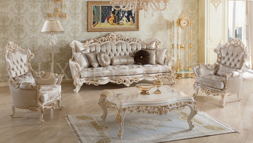 Royela Classic White Living Room - 1