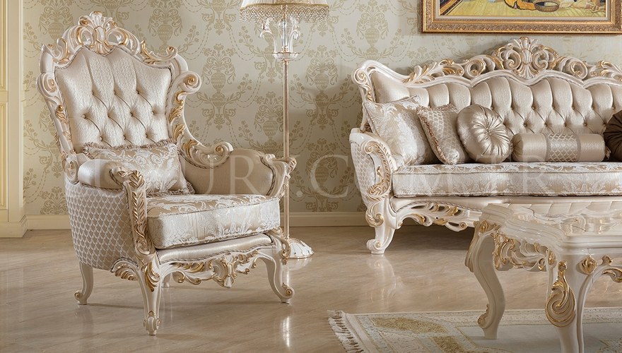 Royela Classic White Living Room - 2