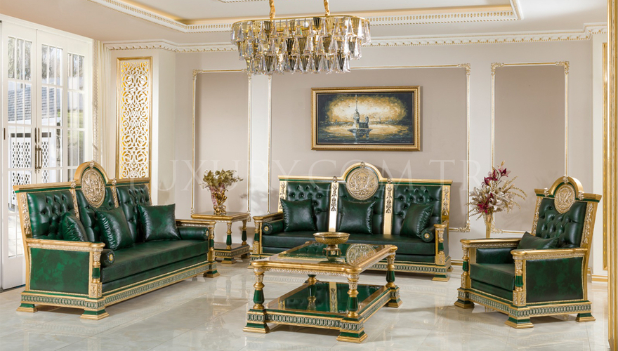 Şaheste Classic Green Living Room - 1142