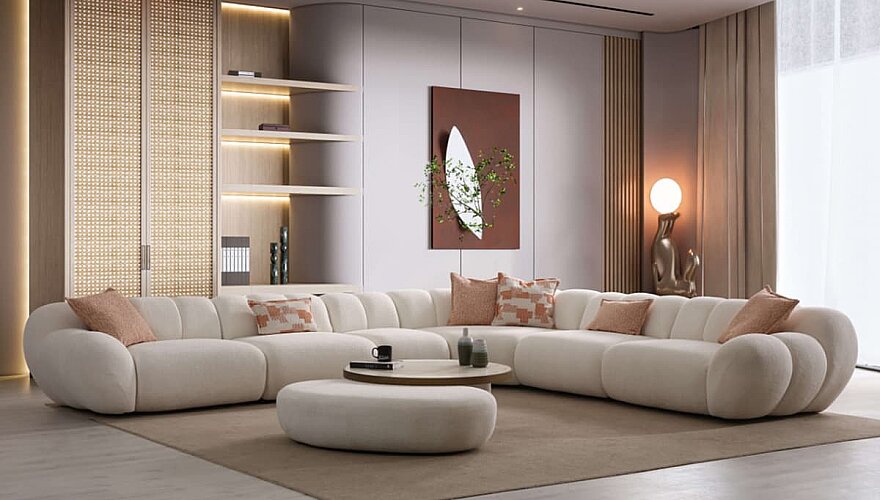 Selora Beyaz Köşe Koltuk Takımı - 4