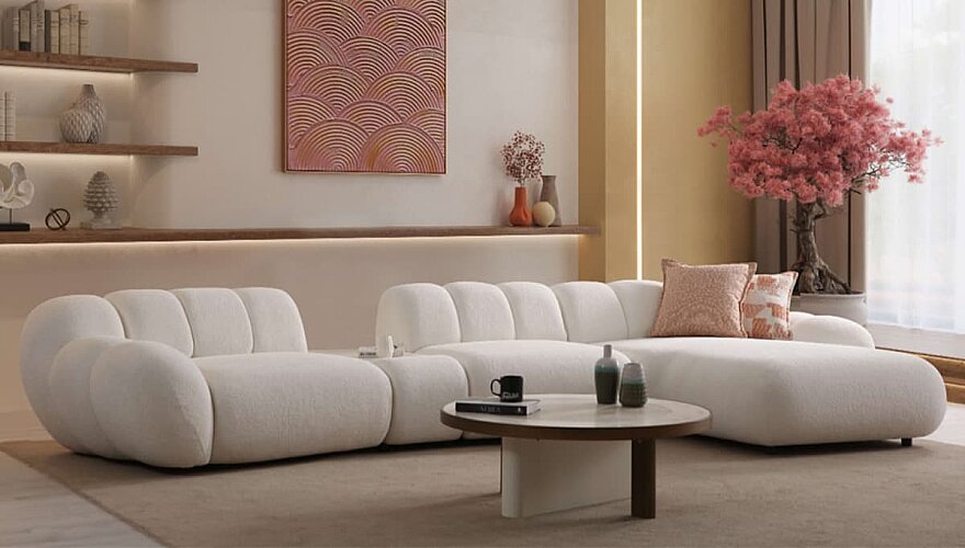 Selora Relax Beyaz Köşe Koltuk Takımı - 2