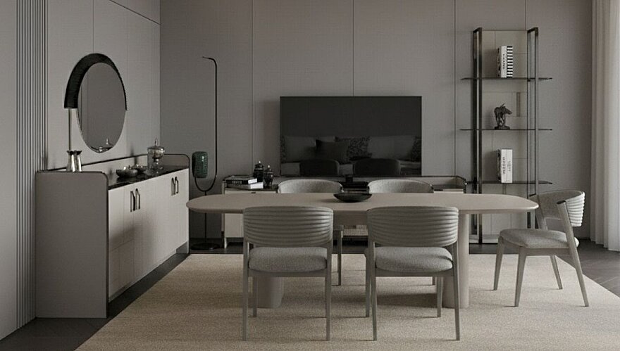 Senfoni Oval Hatlı Modern Yemek Odası Takımı - 3