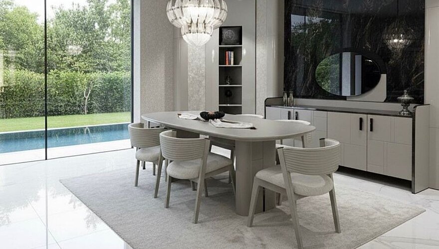 Senfoni Oval Hatlı Modern Yemek Odası Takımı - 5