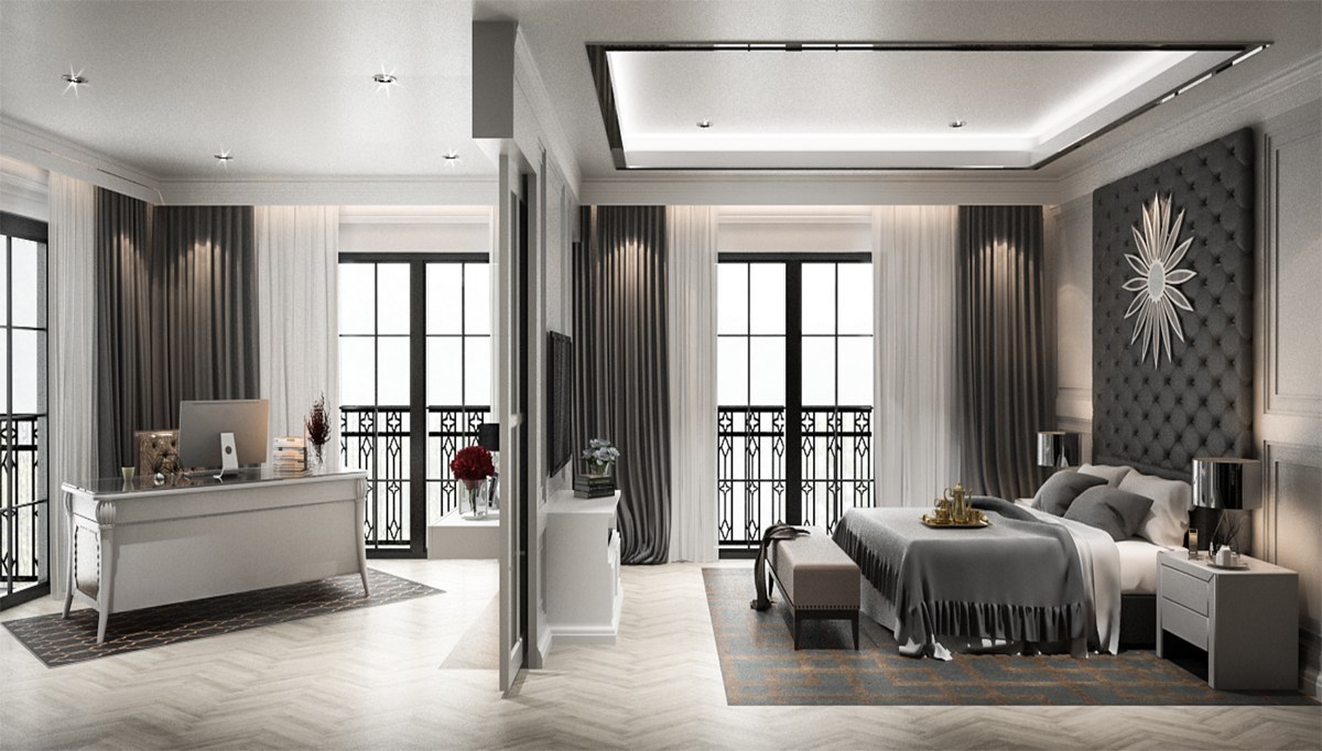 2023 Lüks Elegant Otel Odası Dekorasyonu
