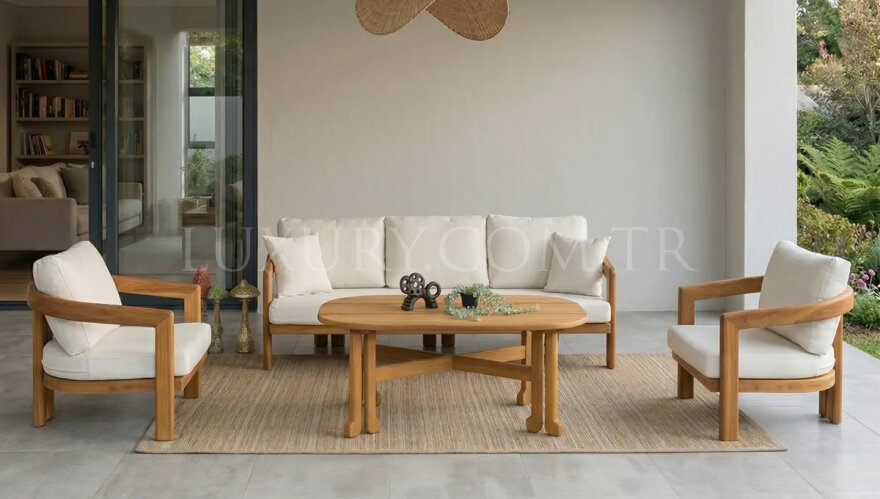 Side Ahşap Bahçe Koltuk Takımı - 1