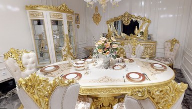 Sofia Altın Varaklı Yemek Odası - Thumbnail