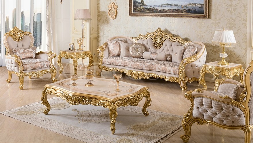 Sofia Gold Leaf Living Room - 1
