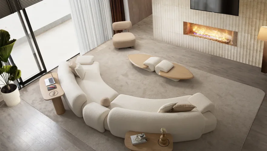 Solis Cream Sofa Set - 1