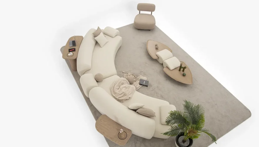 Solis Cream Sofa Set - 6