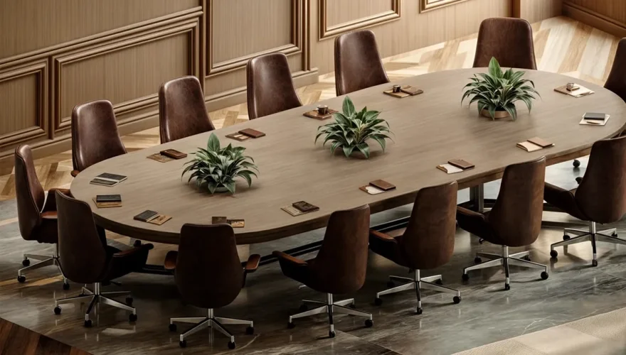 Specially Designed Walnut Meeting Table