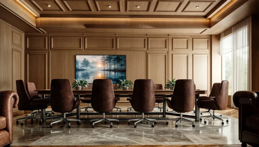 Specially Designed Walnut Meeting Table - 2