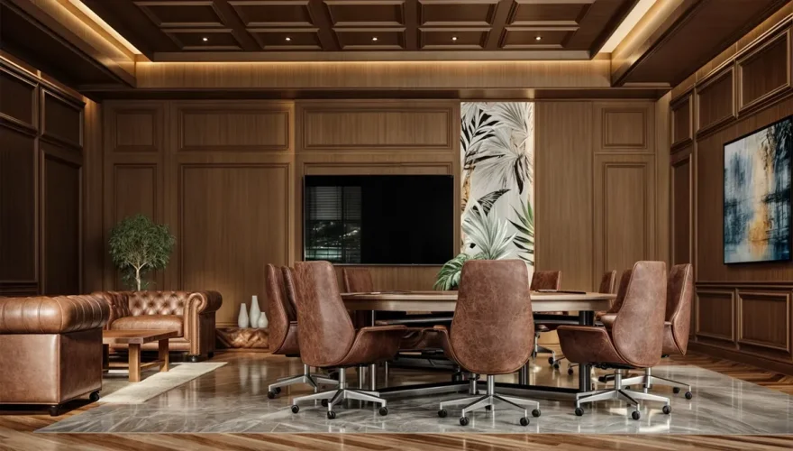 Specially Designed Walnut Meeting Table - 3