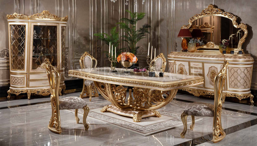 Sultanahmet Classic Gold Leaf Dining Room - 1128