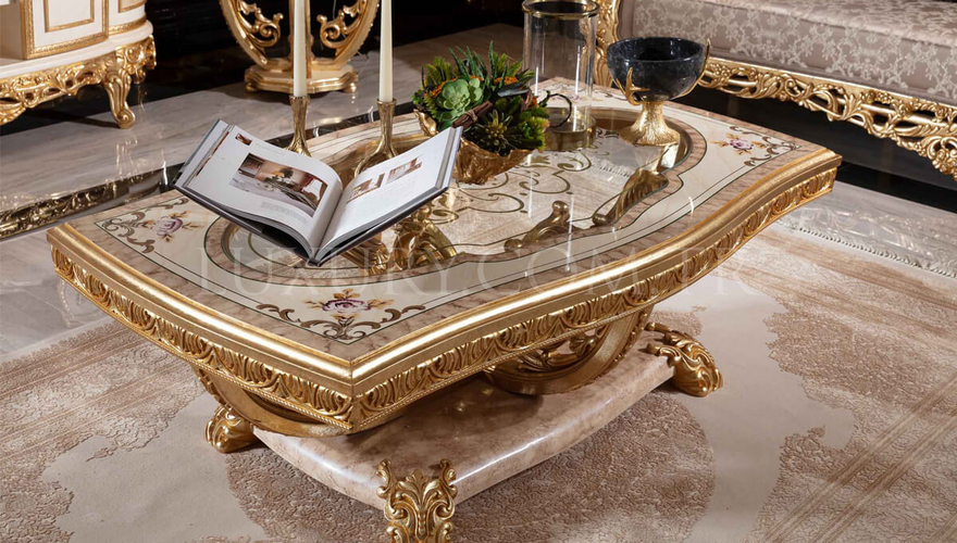 Sultanahmet Classic Gold Leaf Living Room - 11