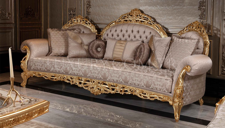 Sultanahmet Classic Gold Leaf Living Room - 2