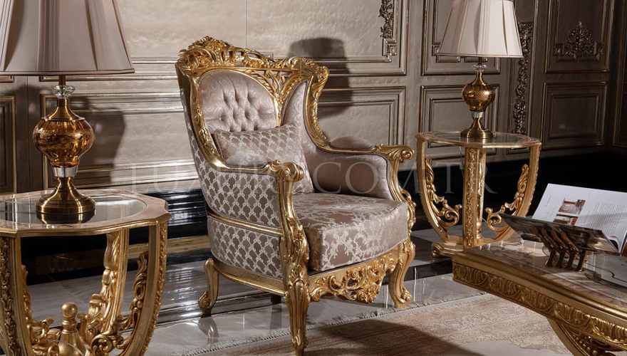 Sultanahmet Classic Gold Leaf Living Room - 3